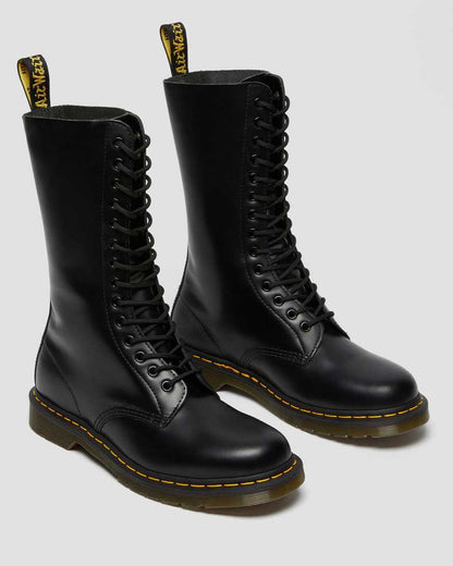 Unisex 1914 Smooth Leather Tall Boots Black