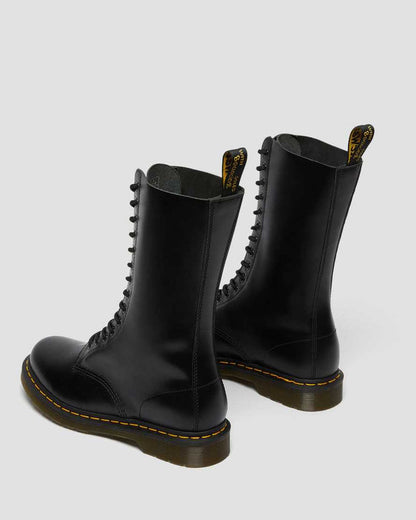 Unisex 1914 Smooth Leather Tall Boots Black