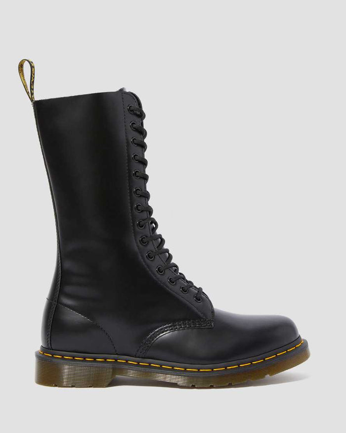 Unisex 1914 Smooth Leather Tall Boots Black