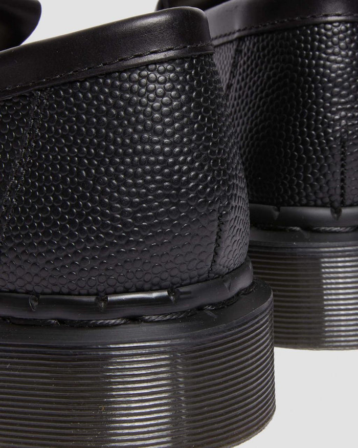 Unisex Adrian Snaffle Pebble Grain Leather Kiltie Loafers Black