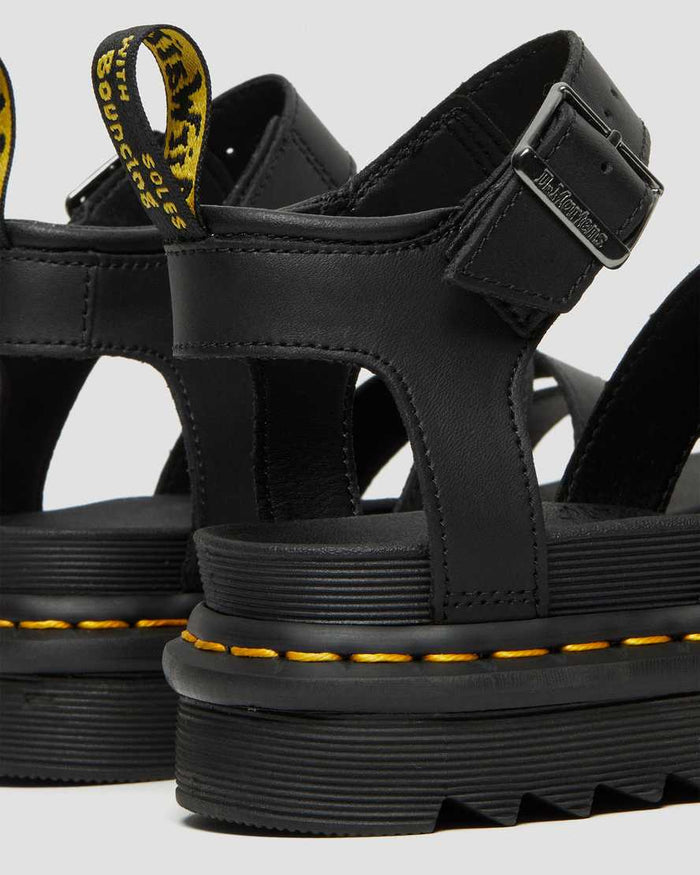 Unisex Blaire Hydro Leather Strap Sandals Black