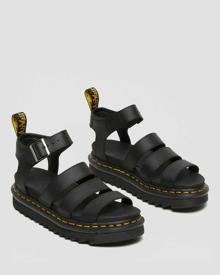 Unisex Blaire Hydro Leather Strap Sandals Black
