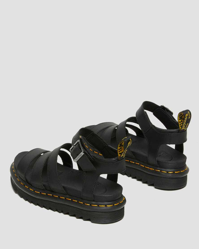 Unisex Blaire Hydro Leather Strap Sandals Black