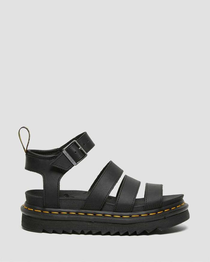Unisex Blaire Hydro Leather Strap Sandals Black