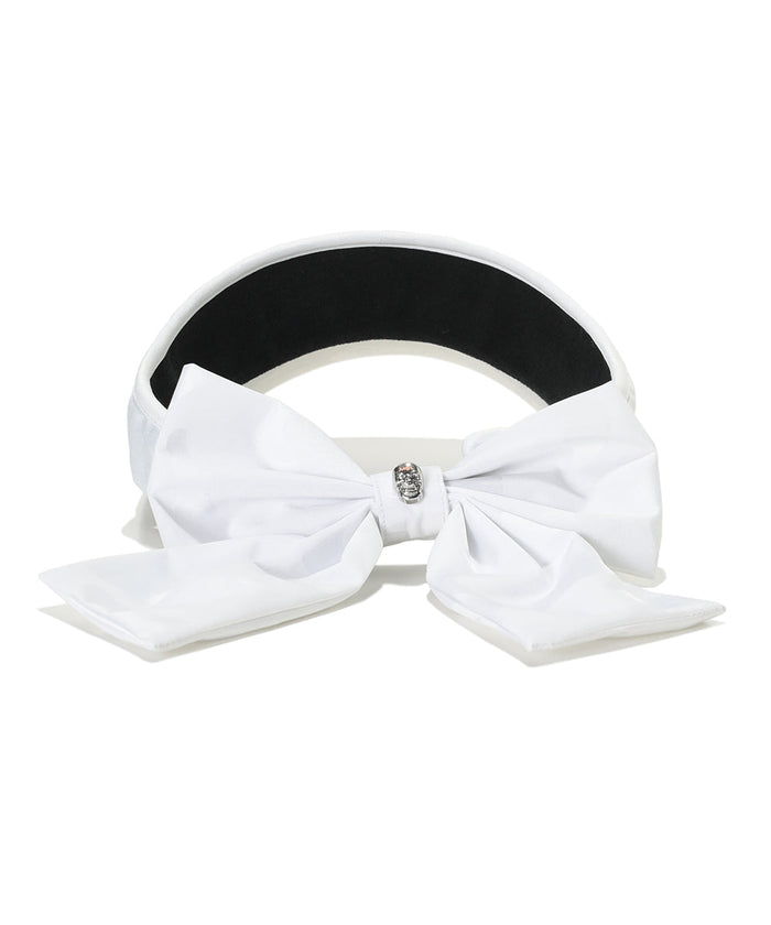 Unisex Gauge Ribboned Visor White