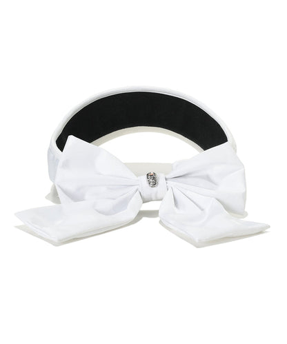 Unisex Gauge Ribboned Visor White