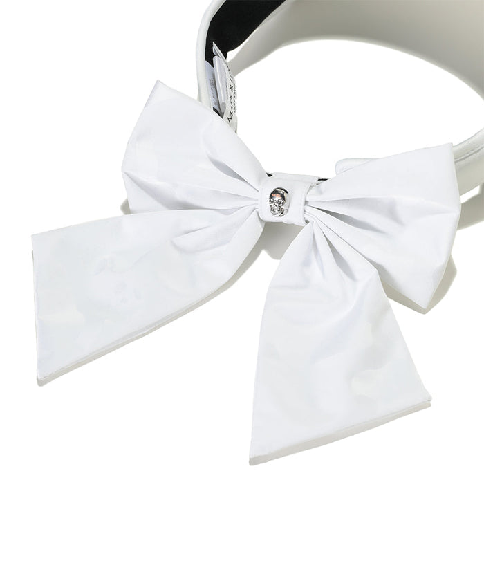 Unisex Gauge Ribboned Visor White