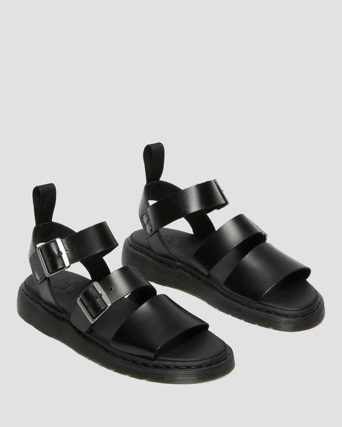 Unisex Gryphon Brando Leather Gladiator Sandals Black