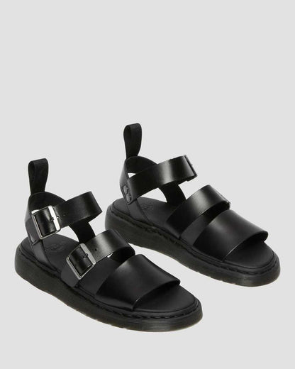 Unisex Gryphon Brando Leather Gladiator Sandals Black