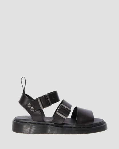 Unisex Gryphon Brando Leather Gladiator Sandals Black