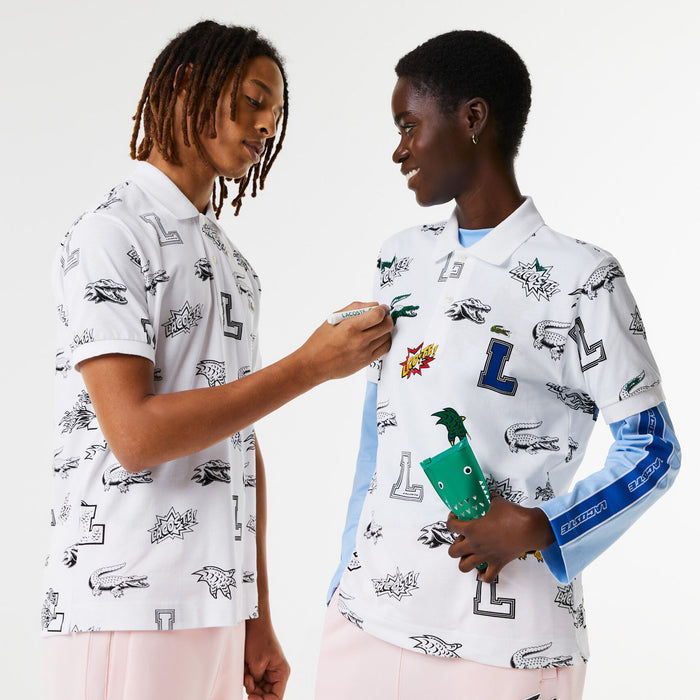 Unisex Holiday Custom Print Polo Shirt White