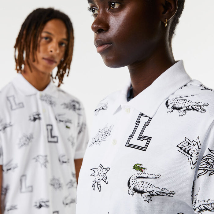 Unisex Holiday Custom Print Polo Shirt White