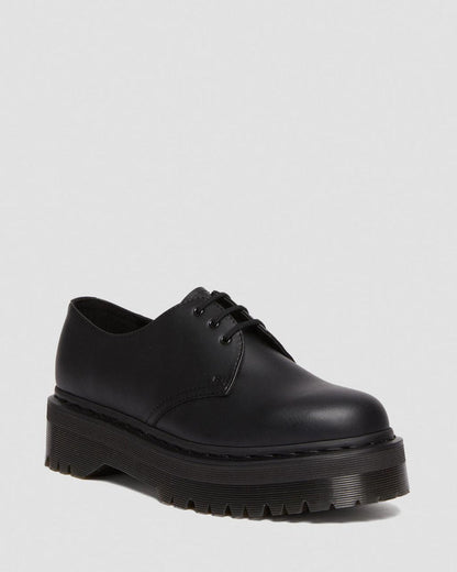 Unisex Vegan 1461 Mono Felix Platform Shoes Black Felix Rub Off