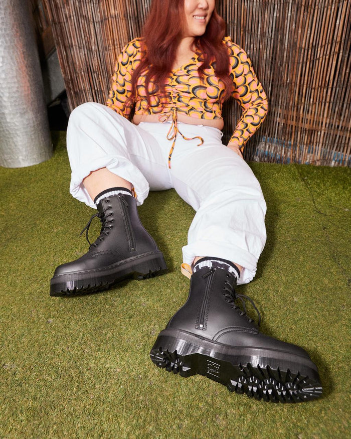 Unisex Vegan Jadon II Mono Platform Boots Black