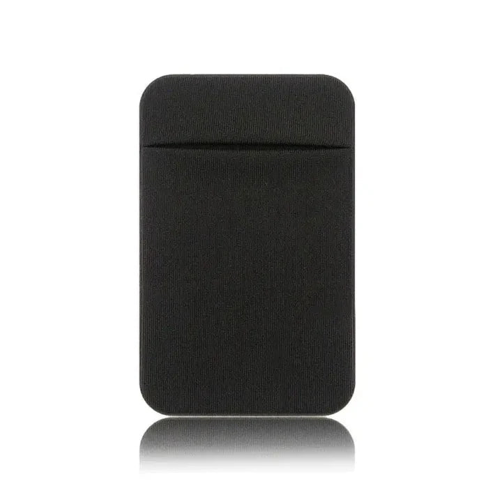 a black card case with a white background