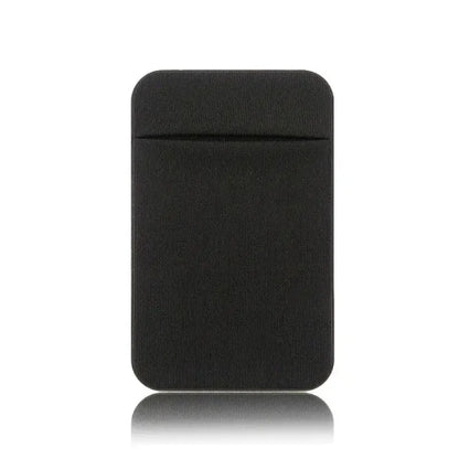 a black card case with a white background