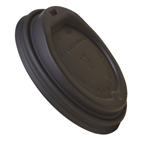 Dispo Hidden Product Upsell Ingeo Black CPLA Compostable Lids 500