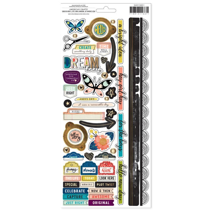 Vicki Boutin - Cardstock Stickers 6X12- Print Shop - Accents & Phrases. Available at Embellish Away located in Bowmanville Ontario Canada.