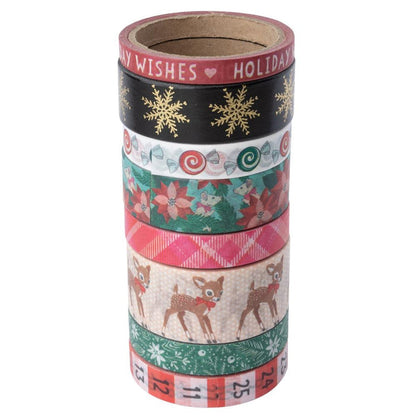 Vicki Boutin - Washi Tape - 8/Pkg - W/Gold Foil - Peppermint Kisses. Available at Embellish Away located in Bowmanville Ontario Canada.