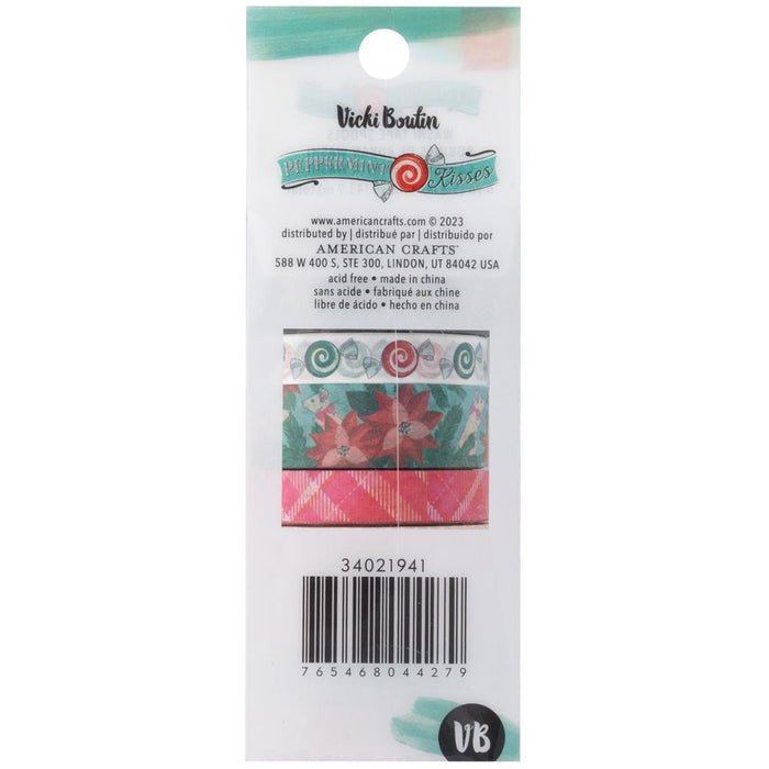 Vicki Boutin - Washi Tape - 8/Pkg - W/Gold Foil - Peppermint Kisses. Available at Embellish Away located in Bowmanville Ontario Canada.