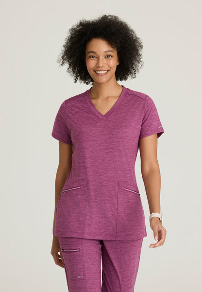 Victory Top (heathered) - Dark Mauve Heather - Grey's Anatomy Scrubs