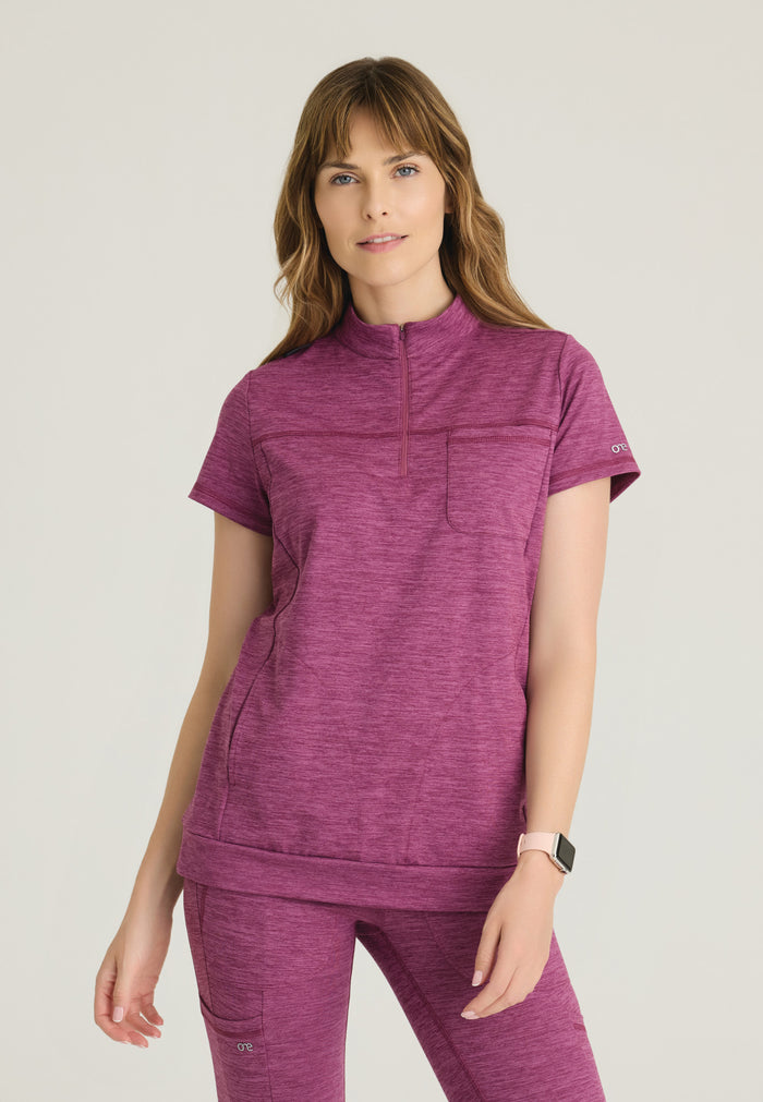 Vigor Top (heathered) - Dark Mauve Heather - Grey's Anatomy Scrubs