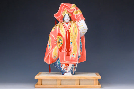 Vintage Japanese Noh Hakata Clay Ceramic Doll -Hagoromo-