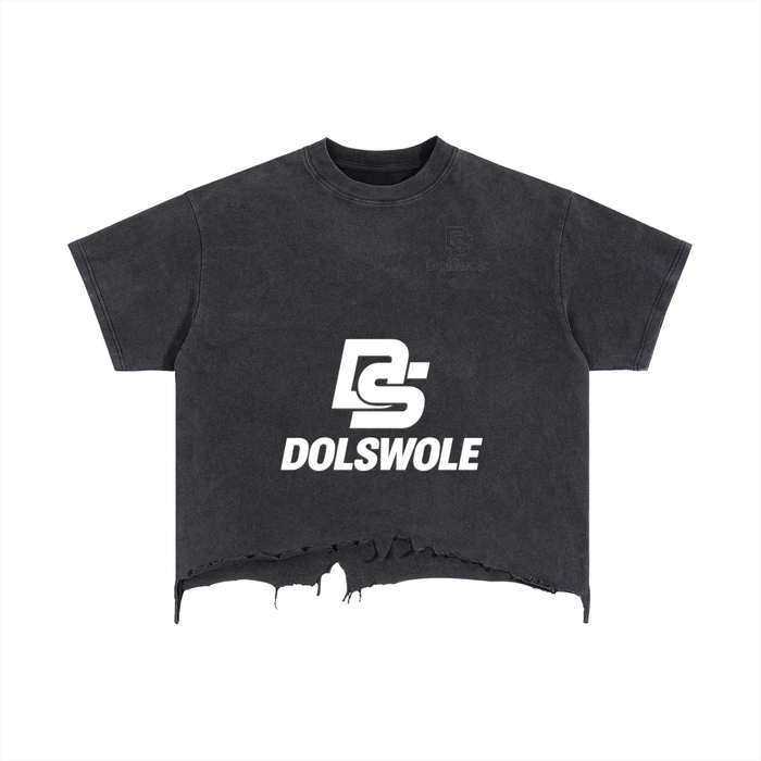 Vintage Wash Boxy Distressed Hem T-Shirt