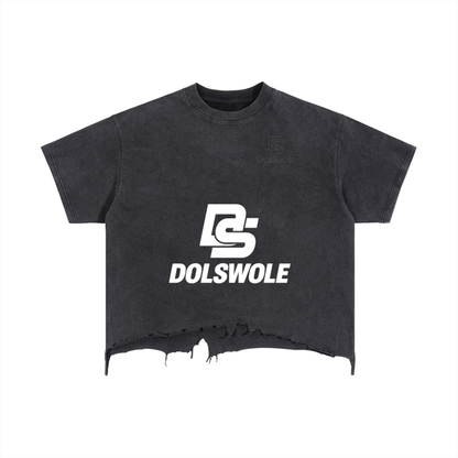 Vintage Wash Boxy Distressed Hem T-Shirt