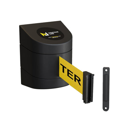 YELLOW WITH "CAUTION : DO NOT ENTER" / STANDARD FIXED MOUNT / STANDARD BELT END WITH WALL RECEIVER