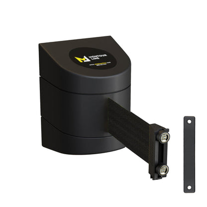 Wall Mounted Retractable Belt Barrier, 13 Ft. Belt - Montour Line WMX 140 - Crowd Control Warehouse