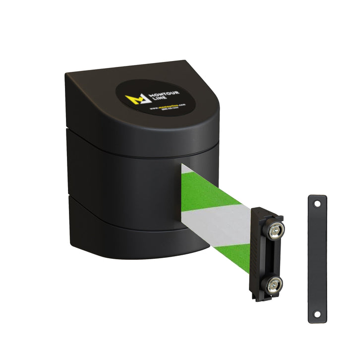 Wall Mounted Retractable Belt Barrier, 13 Ft. Belt - Montour Line WMX 140 - Crowd Control Warehouse