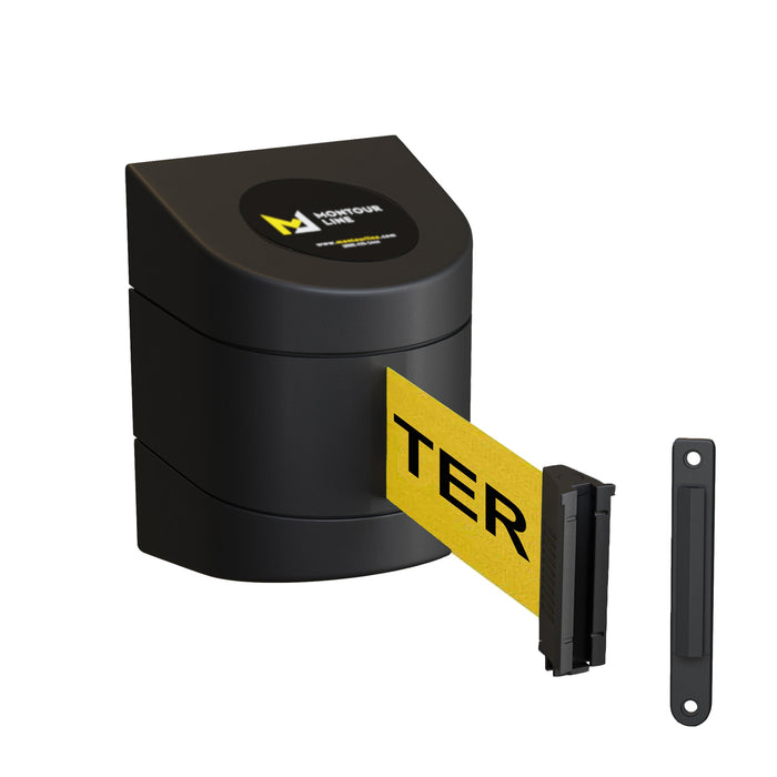 Yellow with "CAUTION - DO NOT ENTER" Black Letters / STANDARD FIXED MOUNT / STANDARD BELT END WITH WALL RECEIVER