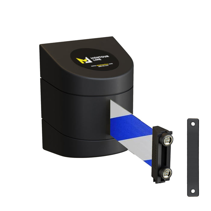 Wall Mounted Retractable Belt Barrier, 15 Ft. Belt - Montour Line WMX140 - Crowd Control Warehouse