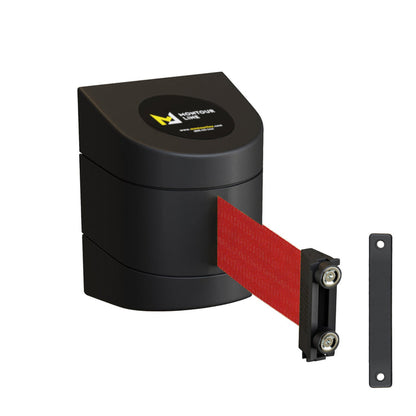 Wall Mounted Retractable Belt Barrier, 15 Ft. Belt - Montour Line WMX140 - Crowd Control Warehouse