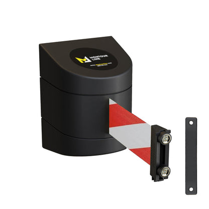 Wall Mounted Retractable Belt Barrier, 15 Ft. Belt - Montour Line WMX140 - Crowd Control Warehouse