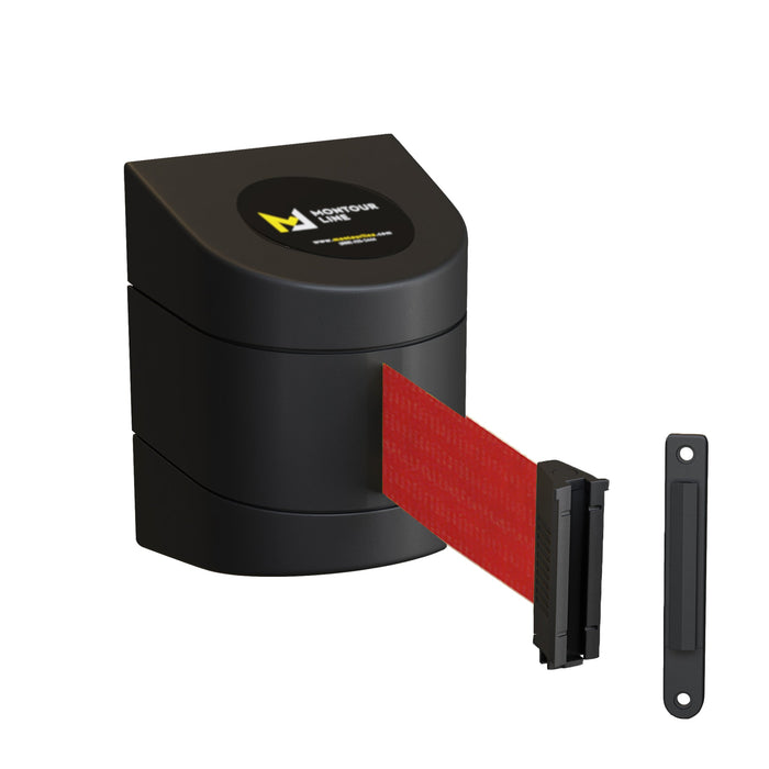 Wall Mounted Retractable Belt Barrier, 8.5 Ft. Belt - Montour Line WMX 140 - Crowd Control Warehouse