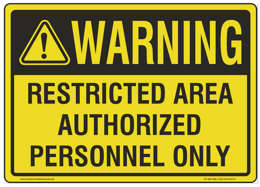 Warning Sign for Expandable Barriers - Crowd Control Warehouse