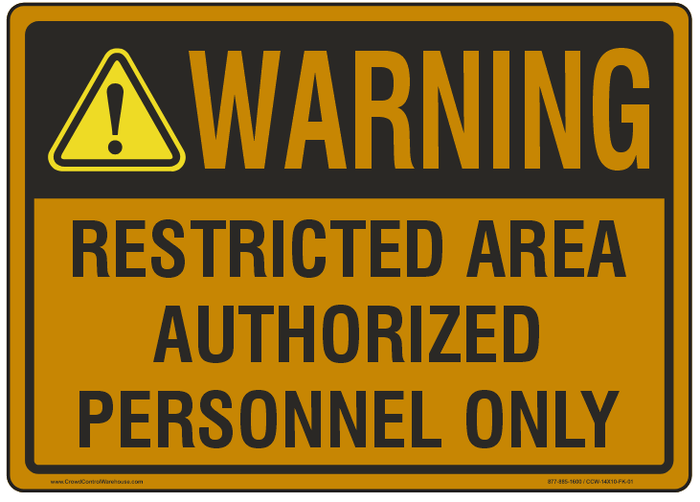 Warning Sign for Expandable Barriers - Crowd Control Warehouse