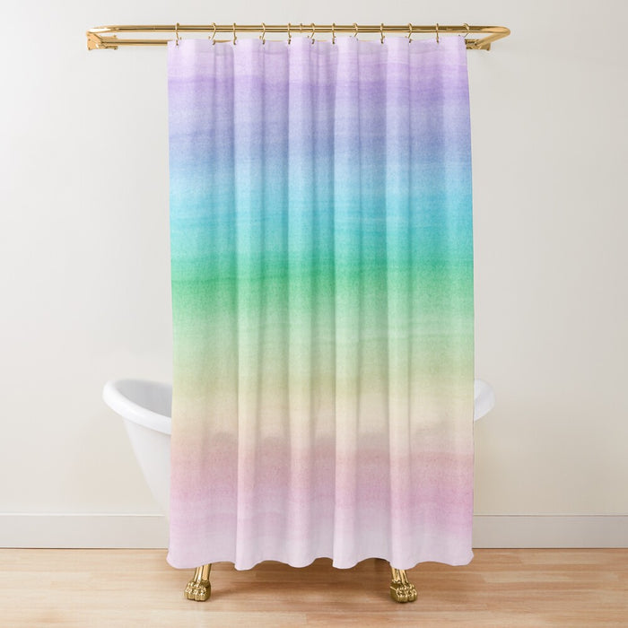 Watercolor Rainbow Shower Curtain