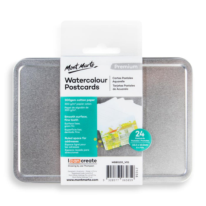 Watercolour Postcards Premium 300gsm 24 Cards 15.2 x 10.2cm (6 x 4in)