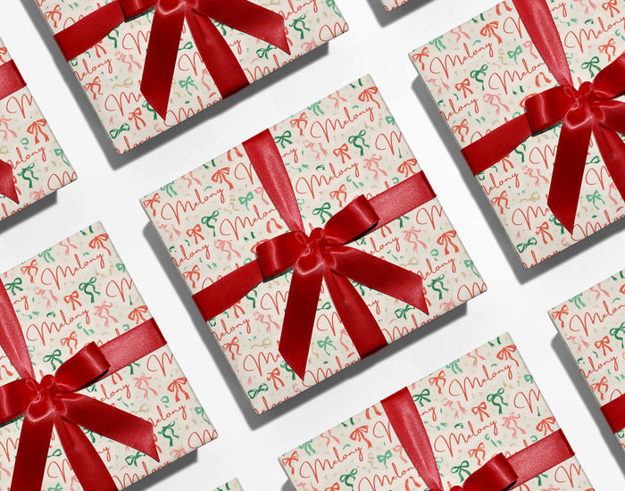 Whimsical Bow Custom Gift Wrap