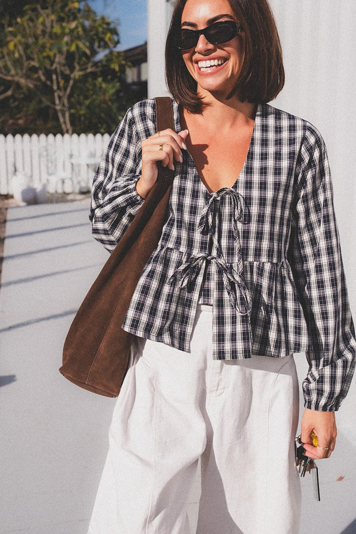 Whitney Top - Midnight Gingham