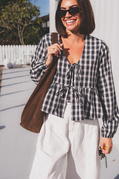 Whitney Top - Midnight Gingham