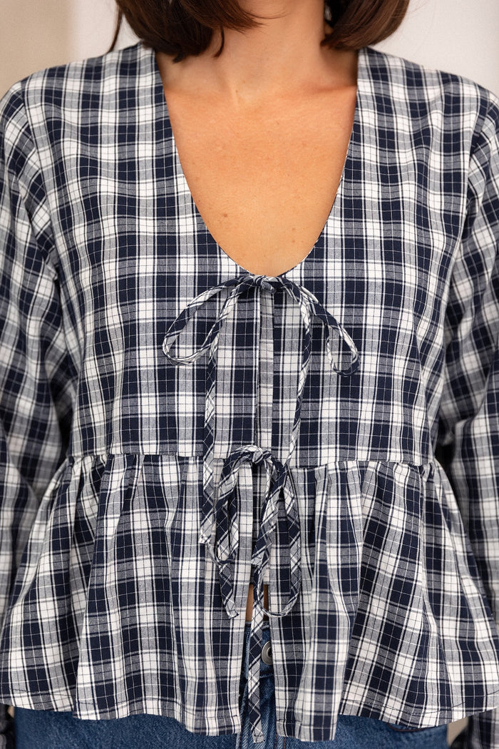 Whitney Top - Midnight Gingham
