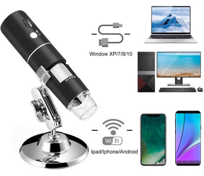 Wireless Digital Dermascop Handheld USB HD Inspection Camera 50x-1000x Magnification with 8 LED Lights - SD Cosmetics Care