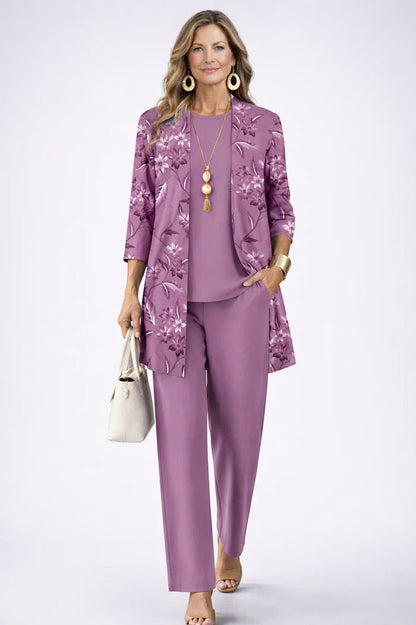 Margaret 3-Piece Set | Lightweight Relaxed Fit, Printed Trousers 4