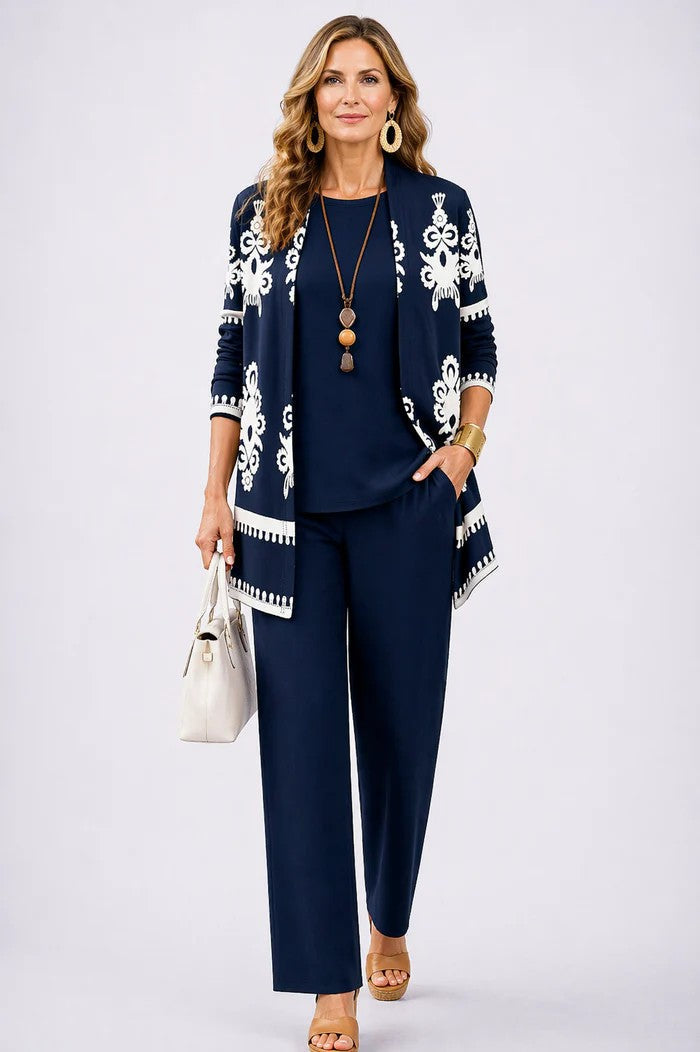 Margaret 3-Piece Set | Lightweight Relaxed Fit, Printed Trousers 7