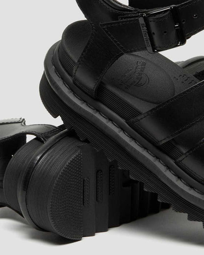 Women's Blaire Brando Leather Strap Sandals Black