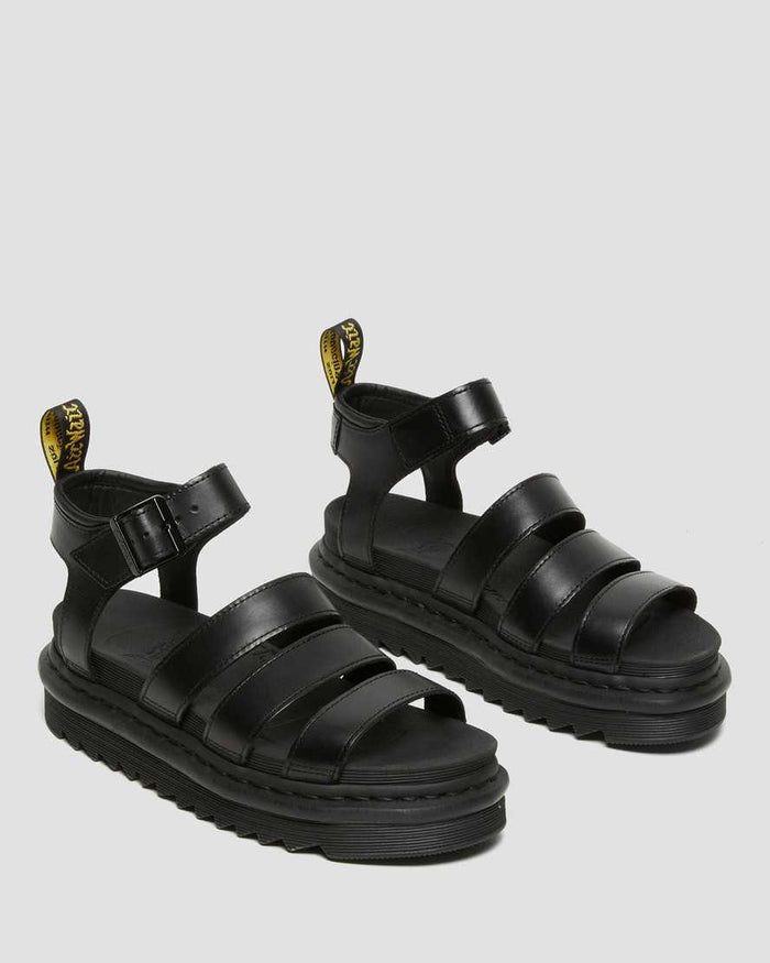 Women's Blaire Brando Leather Strap Sandals Black